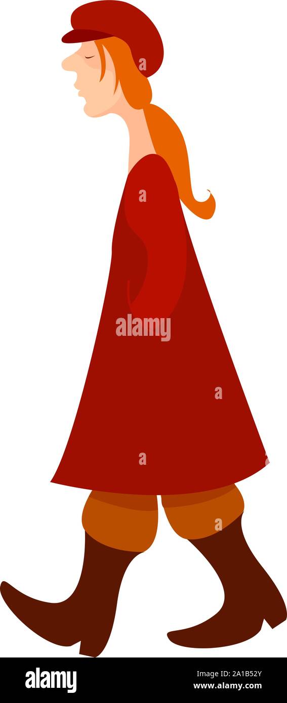 Cappotto rosso, illustrazione vettore su sfondo bianco. Illustrazione Vettoriale