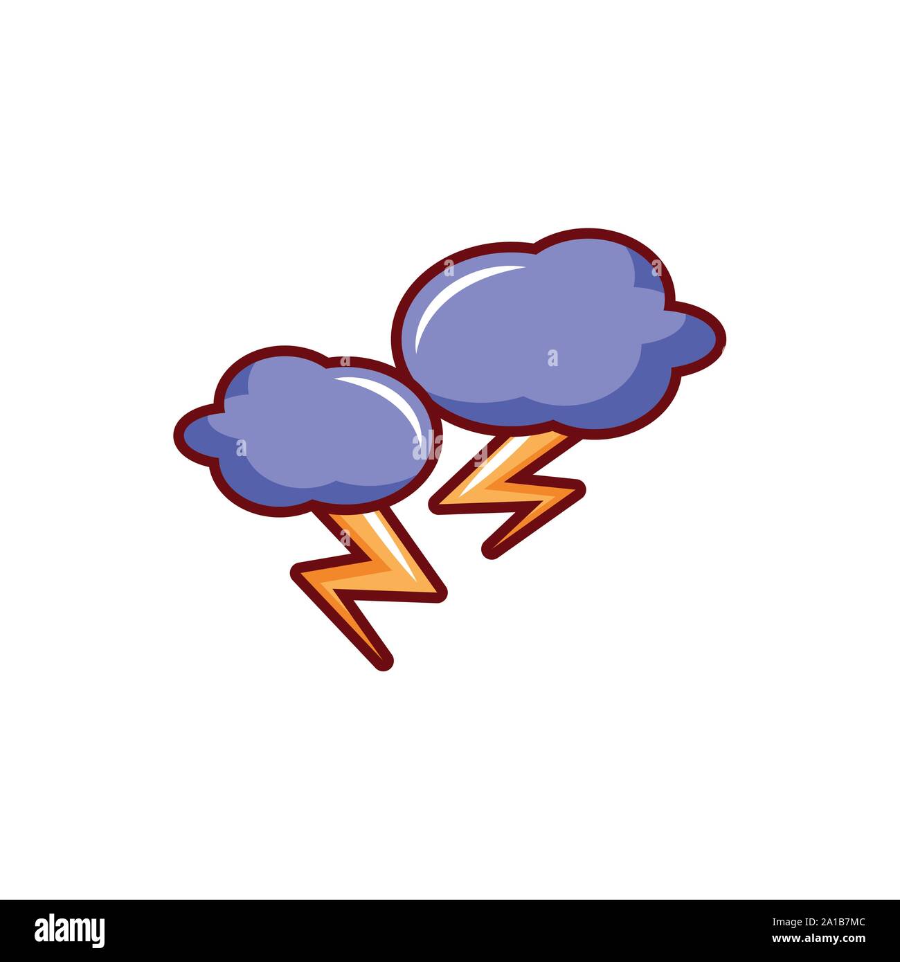 Thunder nuvole su sfondo bianco illustrazione vettoriale design Illustrazione Vettoriale