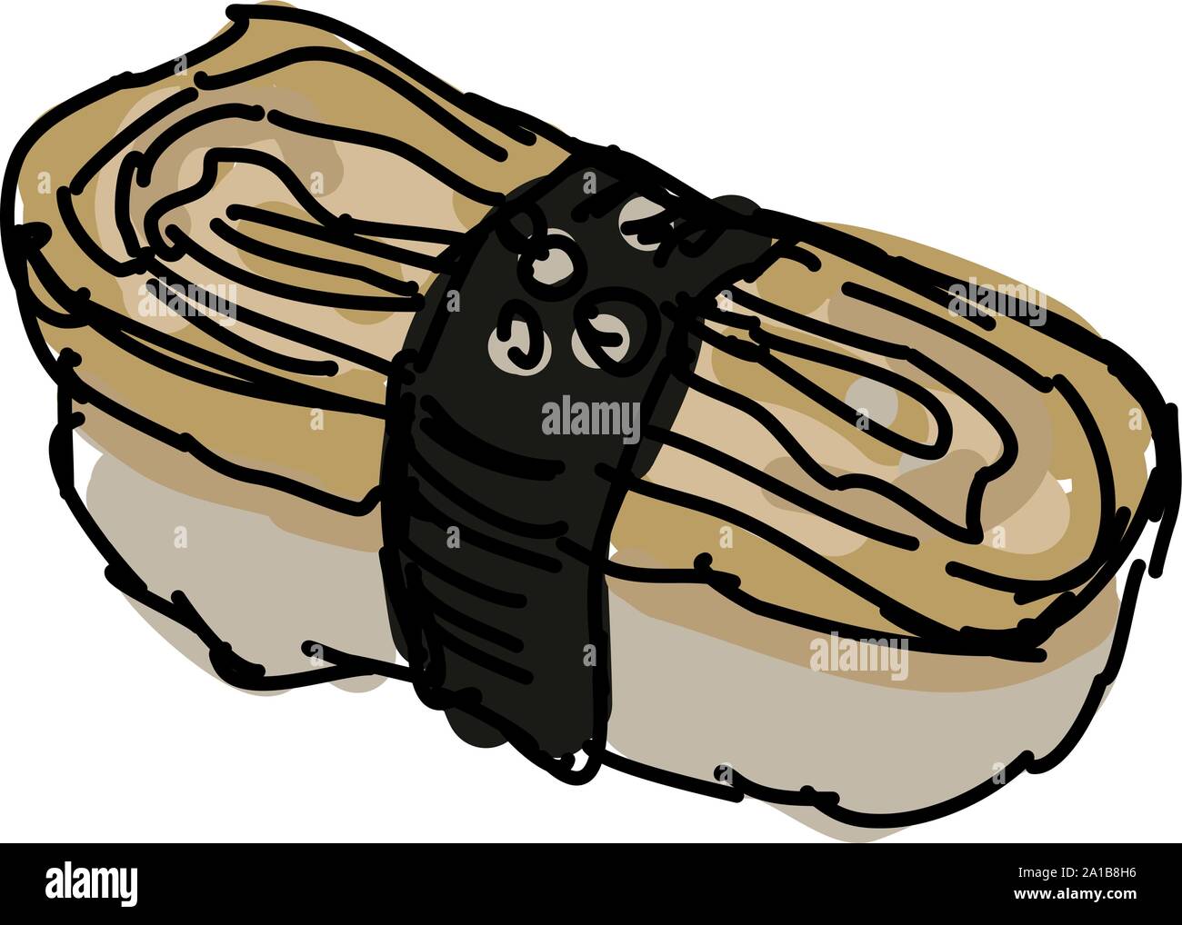 Tamago uovo, illustrazione, vettore su sfondo bianco. Illustrazione Vettoriale