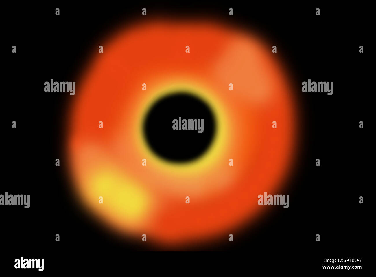 La simulazione al computer di un buco nero in spazio siderale dell'universo Foto Stock