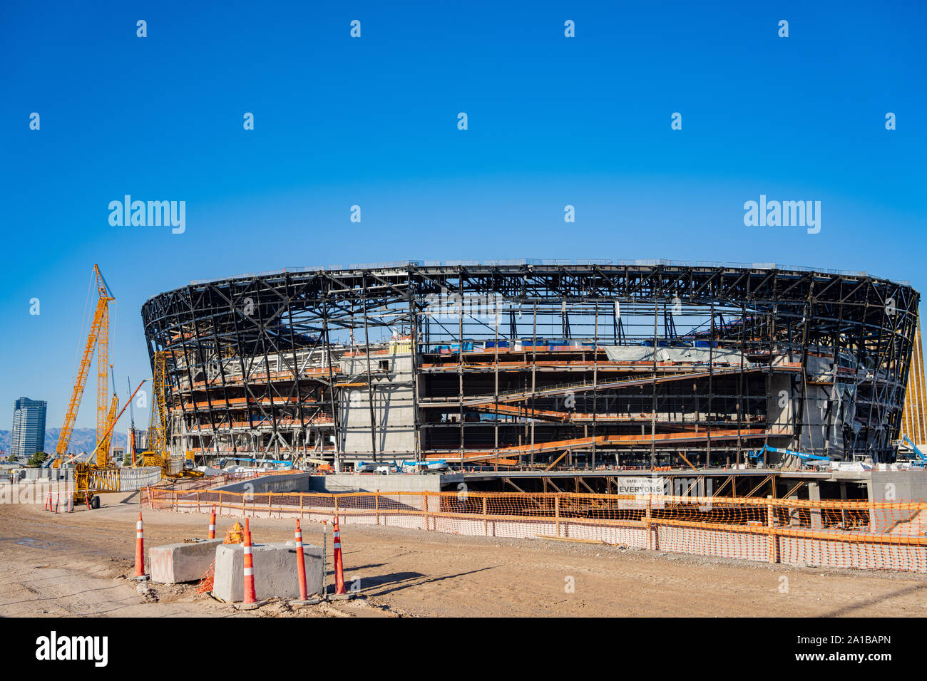 Las Vegas, SEP 21: sito in costruzione di Allegiant Stadium il Sep 21, 2019 a Las Vegas, Nevada Foto Stock