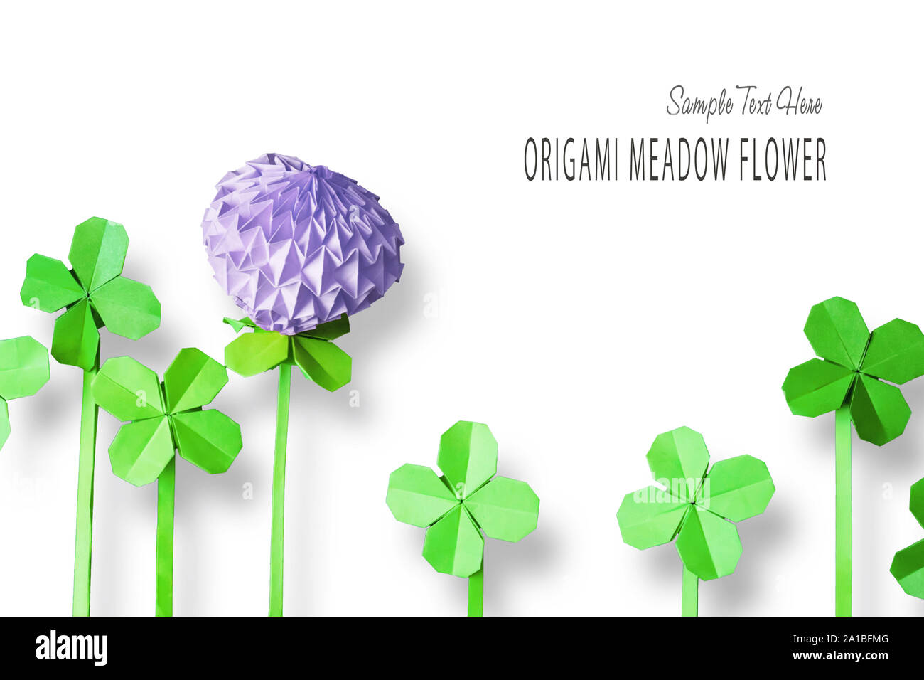 Origami trifoglio fiore Foto Stock