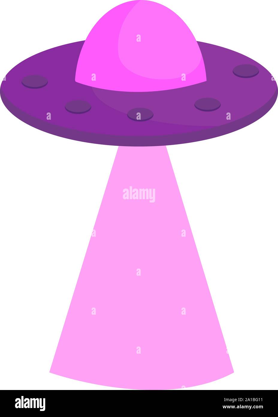 UFO rosa, illustrazione vettore su sfondo bianco. Illustrazione Vettoriale
