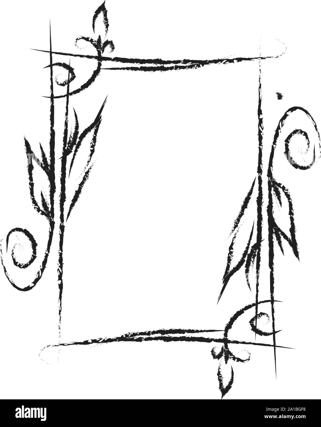 Cornice floreale, illustrazione vettore su sfondo bianco. Illustrazione Vettoriale