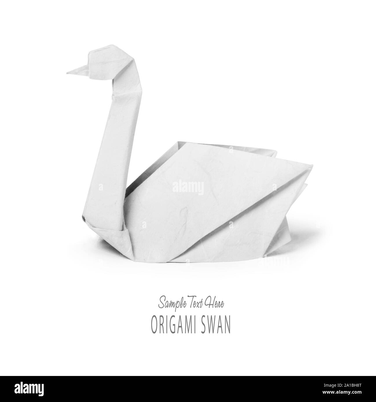 Carta Origami cigno bianco Foto Stock