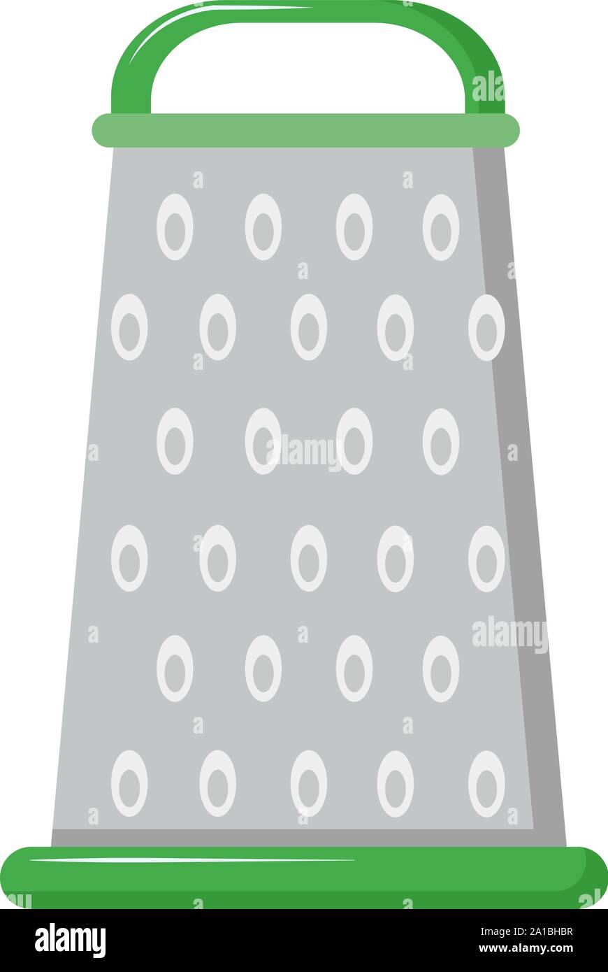Grattugia verde, illustrazione, vettore su sfondo bianco. Illustrazione Vettoriale