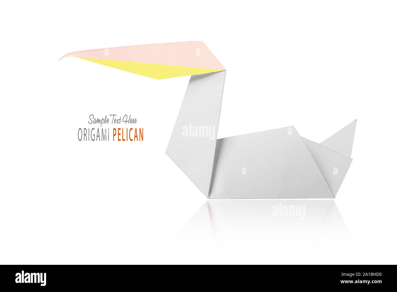 Carta Origami pellicano Foto Stock