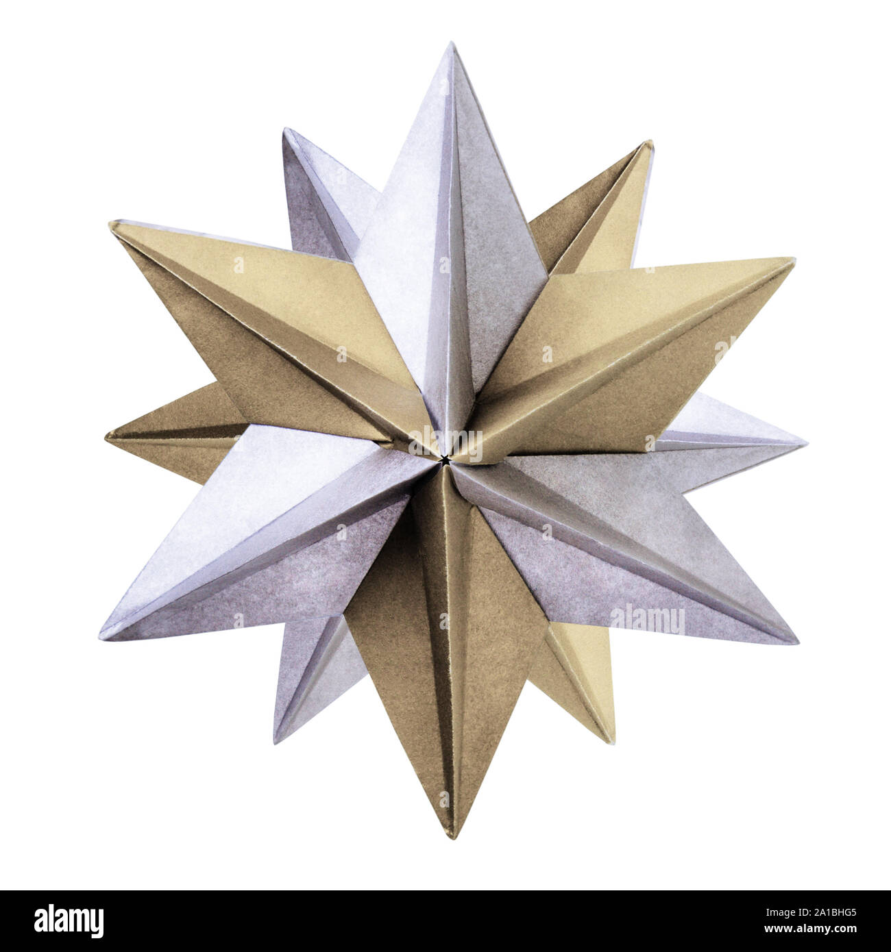 Origami argento bronzo star Foto Stock