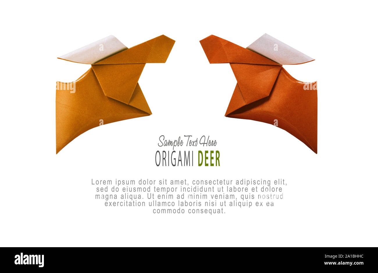 Carta Origami brown deer giovane Foto Stock