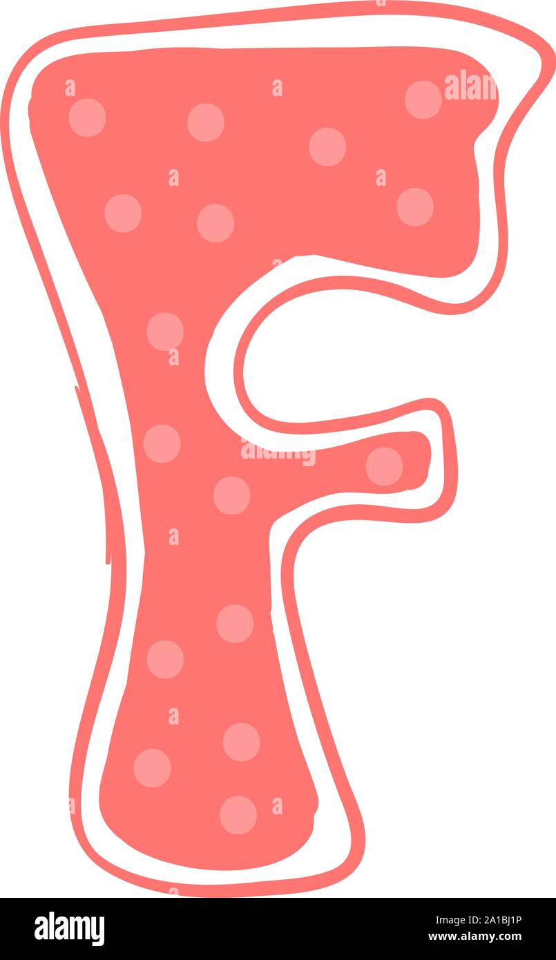 Lettera F, illustrazione vettore su sfondo bianco. Illustrazione Vettoriale