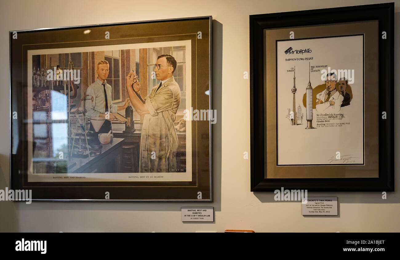 Homestead e azienda di famiglia di Sir Frederick Grant Banting 1891-1941 in Alliston, Ontario, Canada, America del Nord, co-fondatore e inventore di insulina. Foto Stock