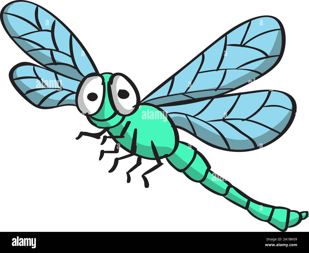 Dragonfly, illustrazione vettore su sfondo bianco. Illustrazione Vettoriale