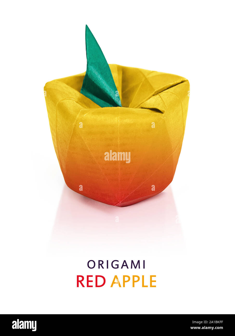 Origami red apple Foto Stock