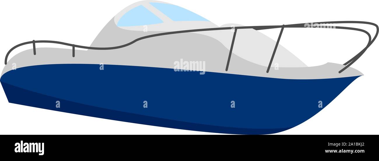 Barca veloce, illustrazione vettore su sfondo bianco. Illustrazione Vettoriale