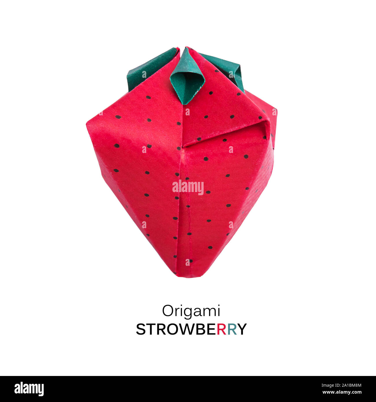 Origami strawberriy rosso Foto Stock