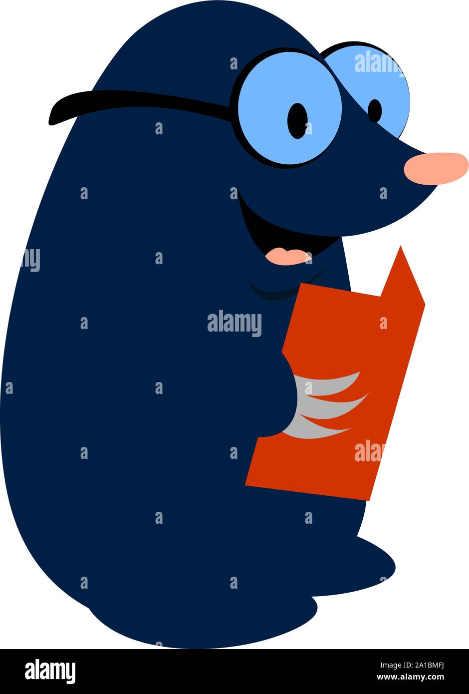 Mole libro, illustrazione vettore su sfondo bianco. Illustrazione Vettoriale