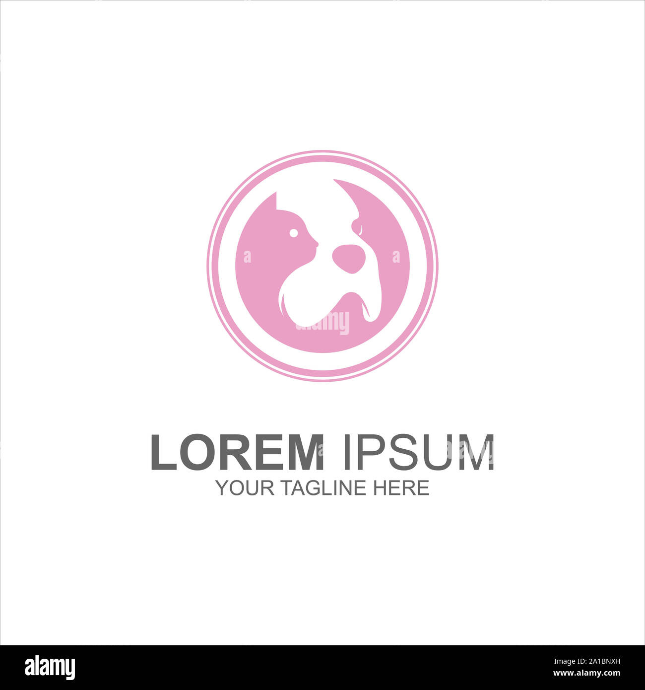 La cura degli animali Logo Design Templates Foto Stock