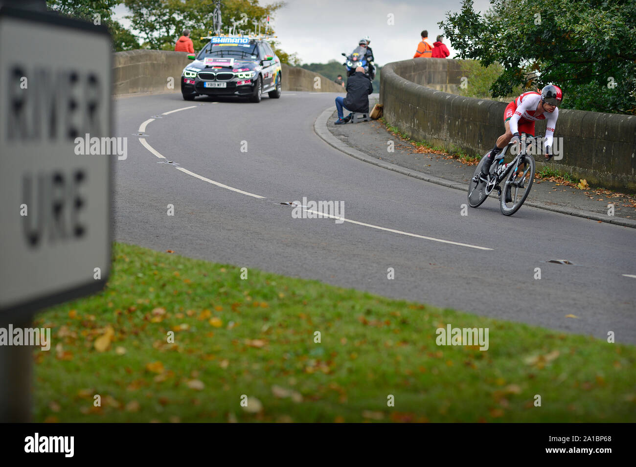 UCI di ciclismo su strada World Championships Mens Elite Cronometro Individuale Yorkshire Gran Bretagna Foto Stock