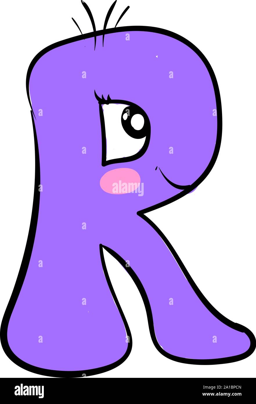 La lettera R, illustrazione vettore su sfondo bianco. Illustrazione Vettoriale