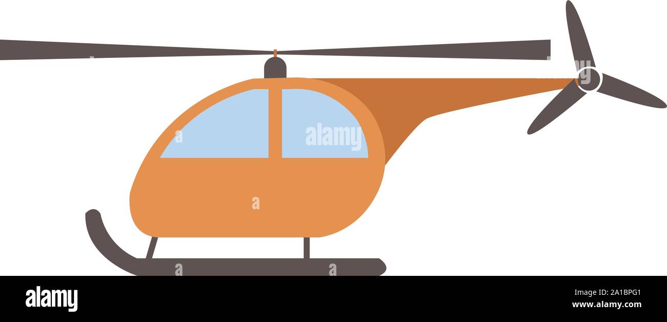 Elicottero arancione, illustrazione vettore su sfondo bianco. Illustrazione Vettoriale