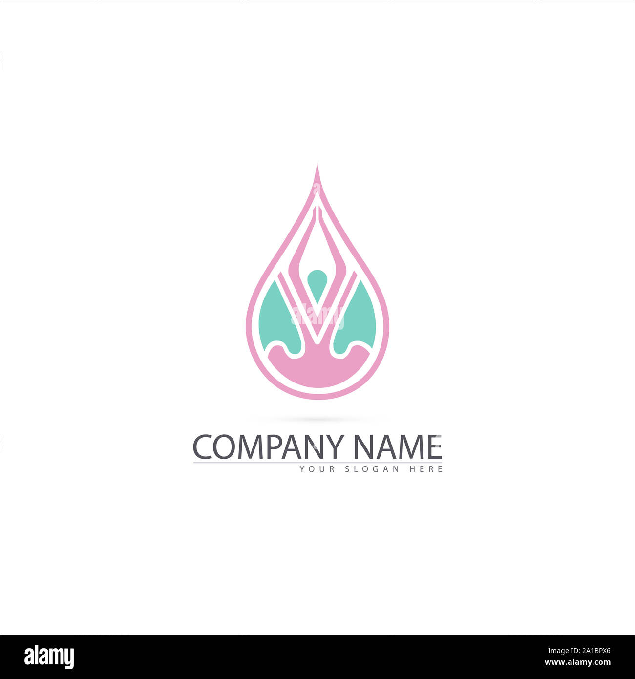 Yoga colorati Logo Design Foto Stock