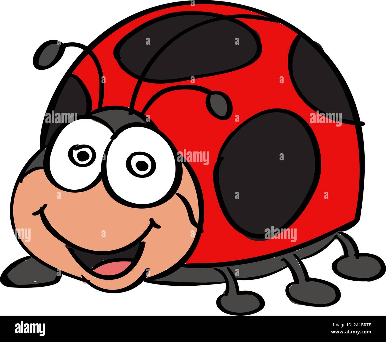 Lady bug, illustrazione vettore su sfondo bianco. Illustrazione Vettoriale