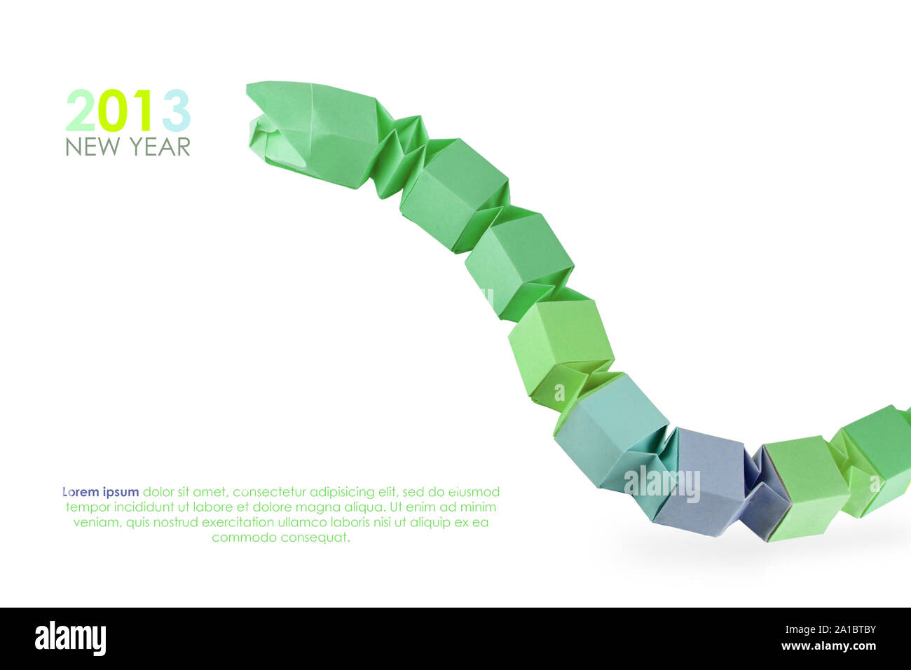 Origami serpente verde Foto stock - Alamy