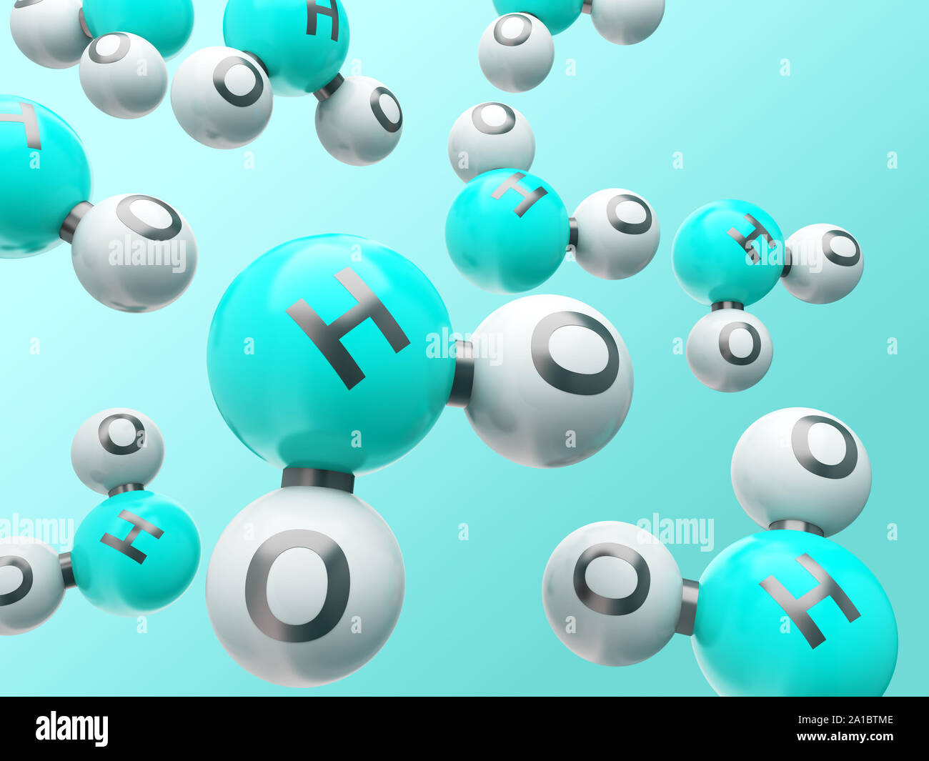 Molecole di h2o Foto Stock
