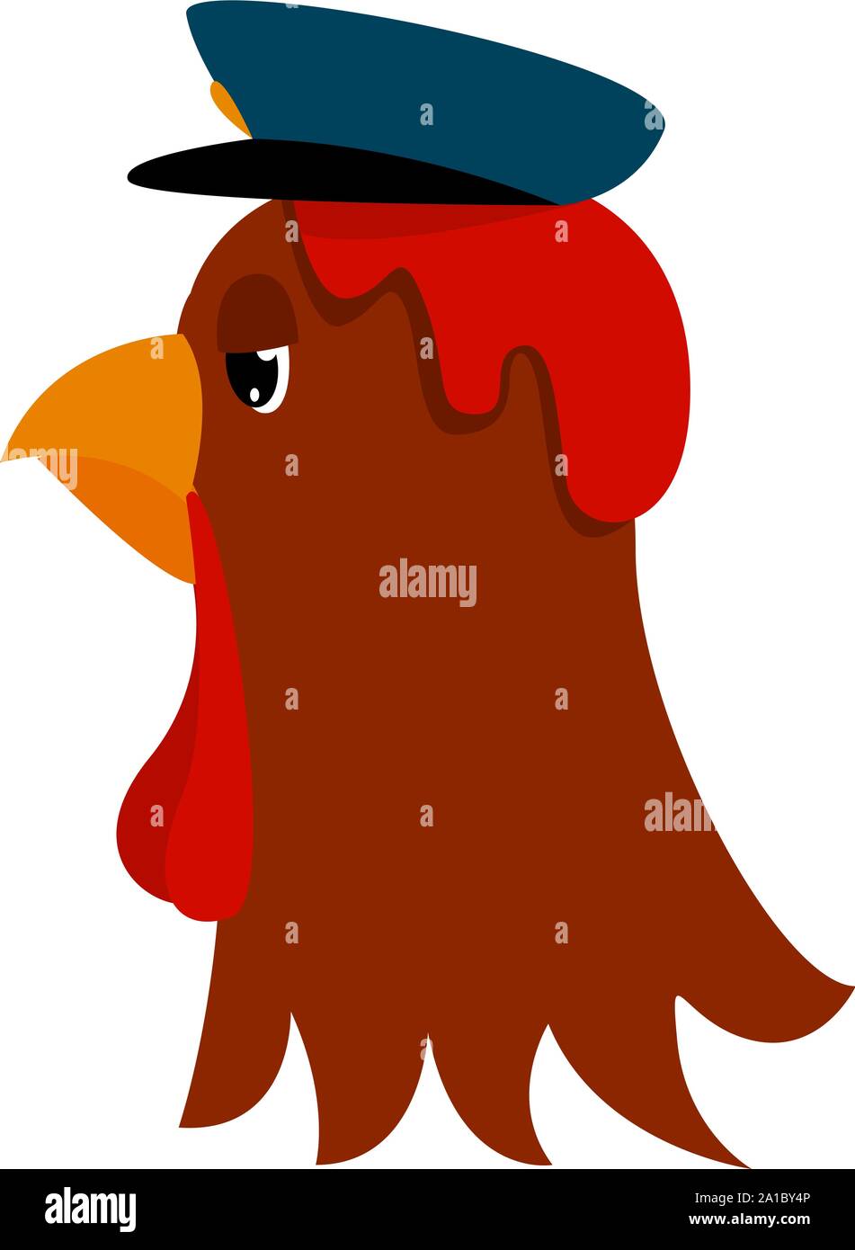 La polizia di pollo, illustrazione vettore su sfondo bianco. Illustrazione Vettoriale