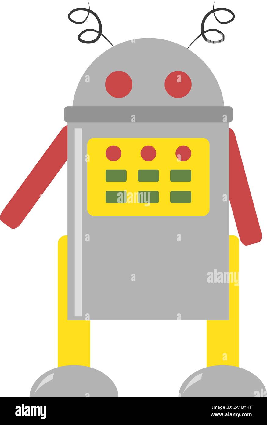 Robot, illustrazione, vettore su sfondo bianco. Illustrazione Vettoriale