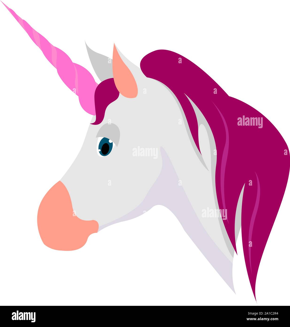 Unicorn, illustrazione vettore su sfondo bianco. Illustrazione Vettoriale