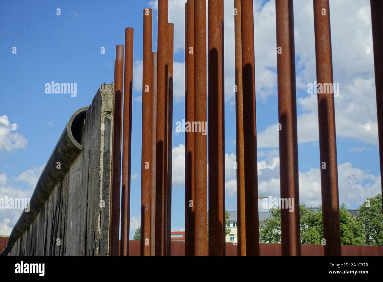 Berlino, Bernauer Straße, Gedenkstätte Berliner Mauer - Berlin, Bernauer Straße, ex muro di Berlino Foto Stock