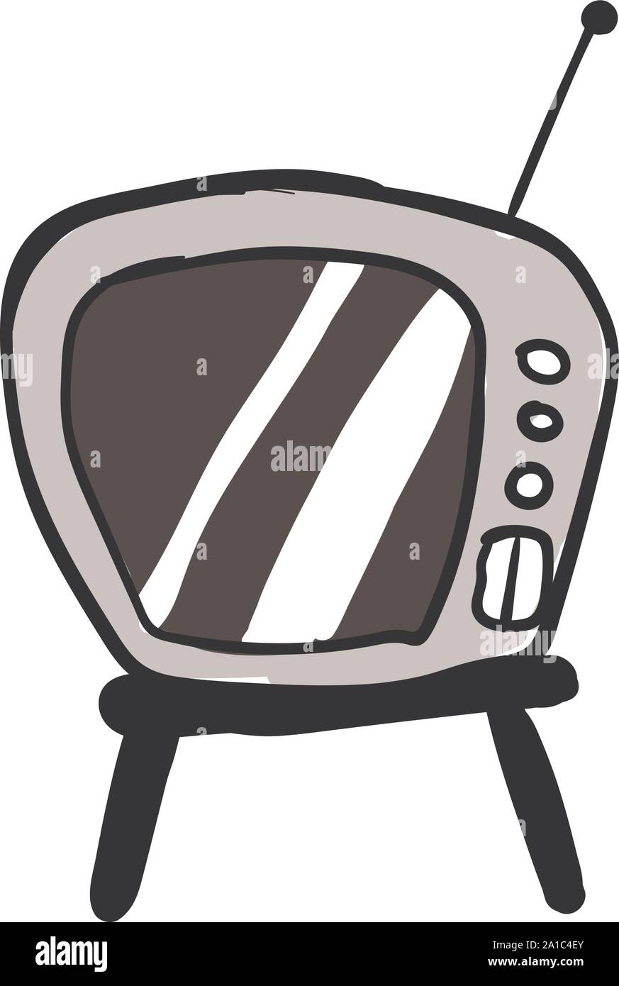 Vecchia Tv, illustrazione vettore su sfondo bianco. Illustrazione Vettoriale