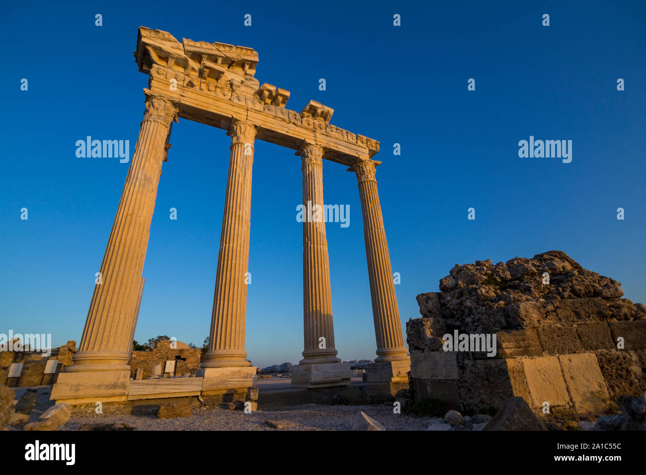 Apollon lato tempio Manavgat in Turchia Foto Stock