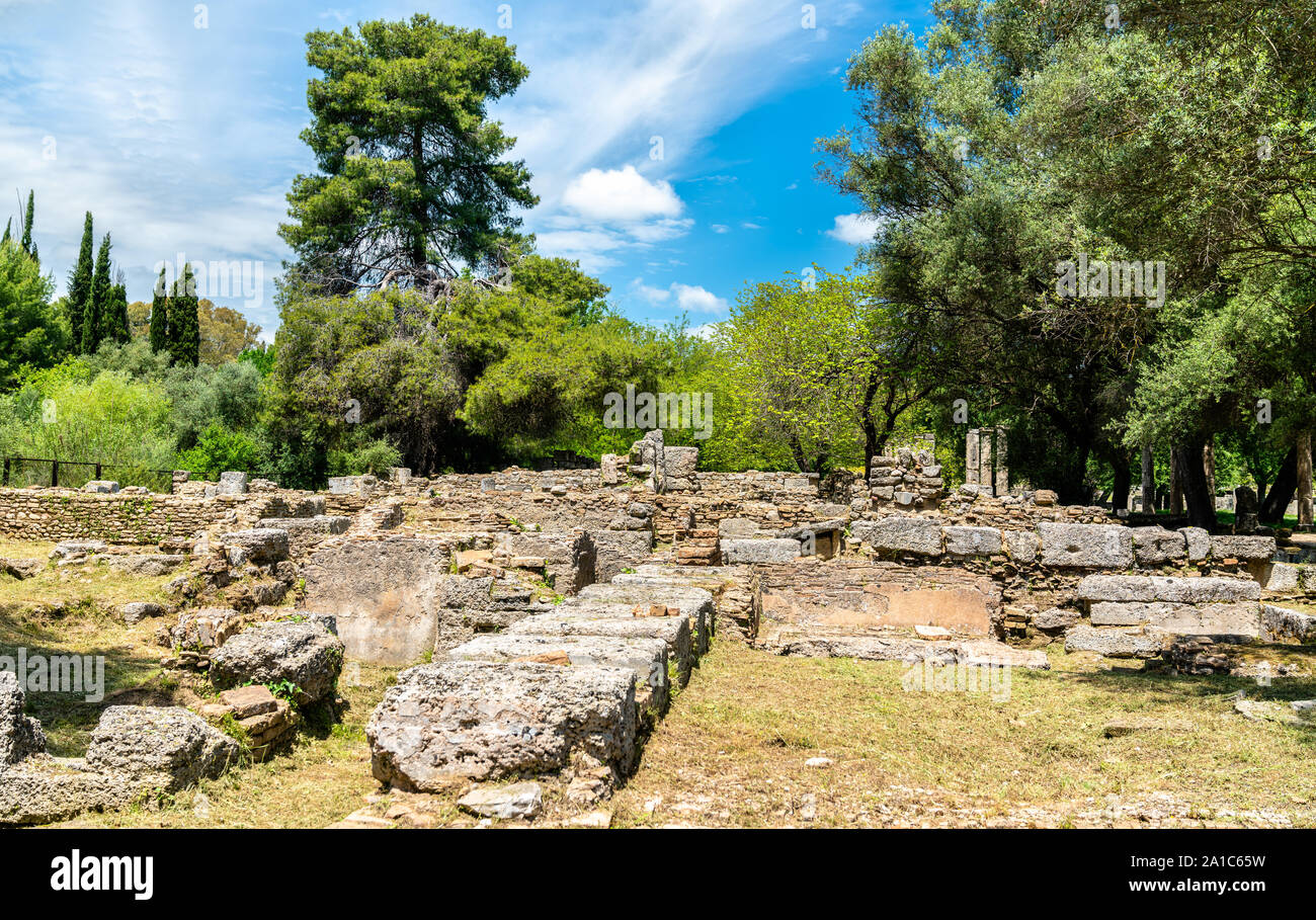Sito archeologico di Olimpia in Grecia Foto Stock