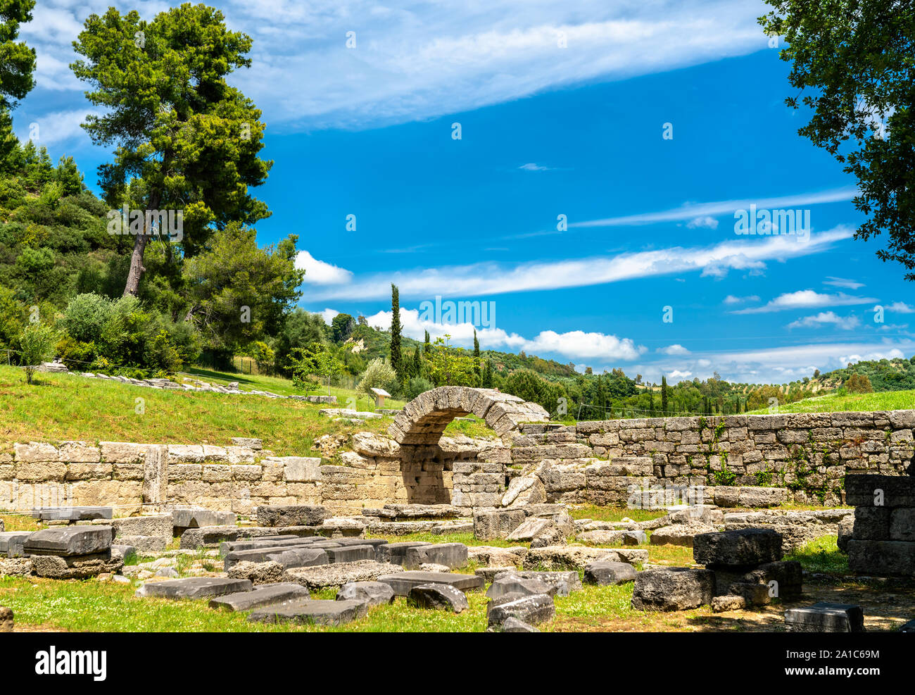 Sito archeologico di Olimpia in Grecia Foto Stock