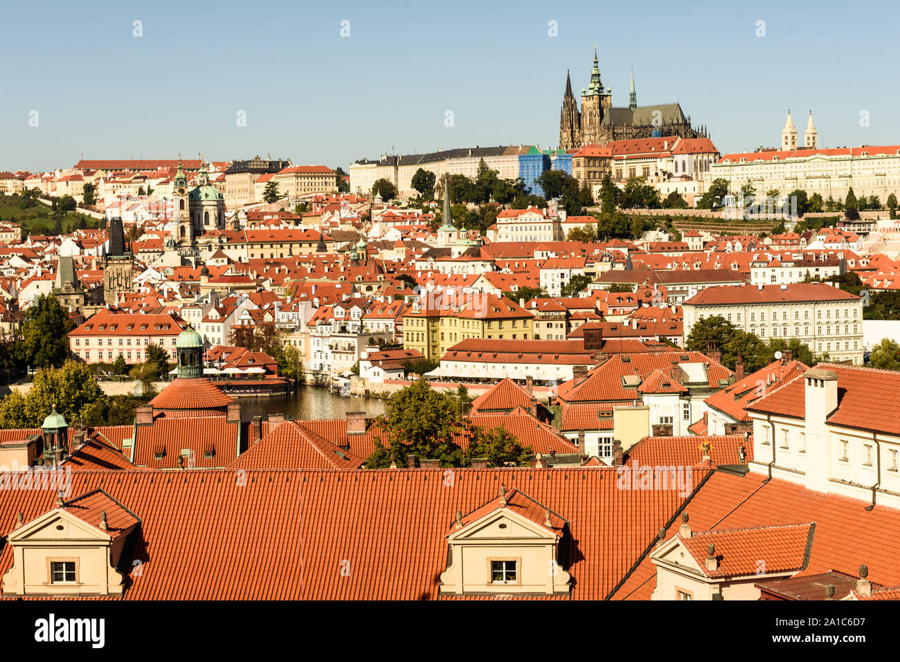 Praga, Repubblica Ceca skyline panorama. Foto Stock