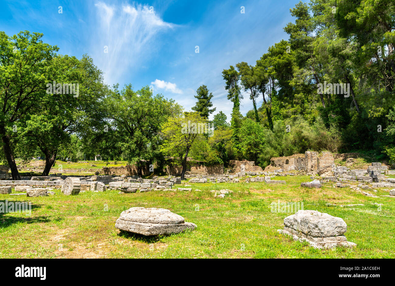 Sito archeologico di Olimpia in Grecia Foto Stock