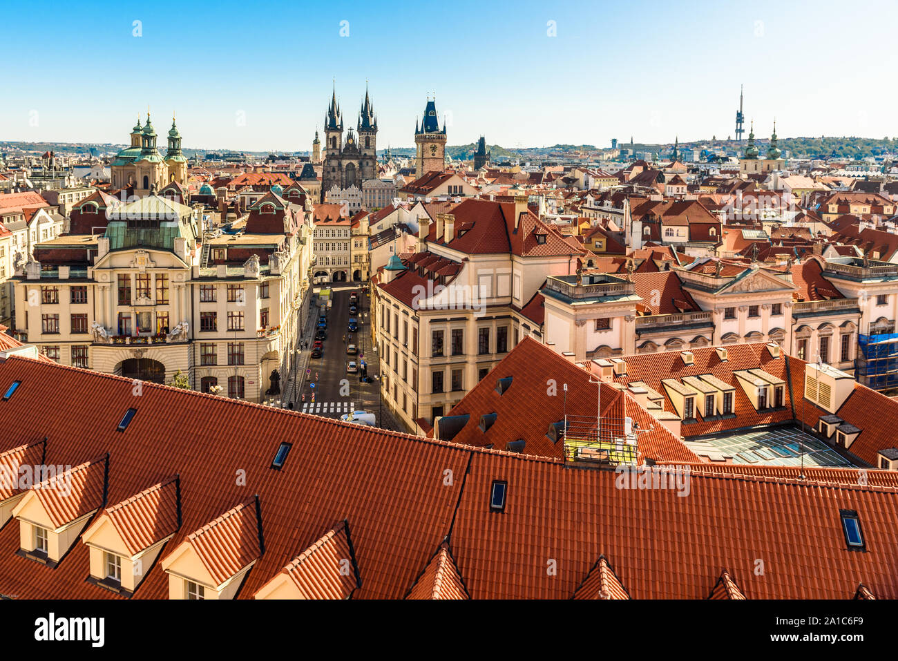Praga, Repubblica Ceca skyline panorama. Foto Stock