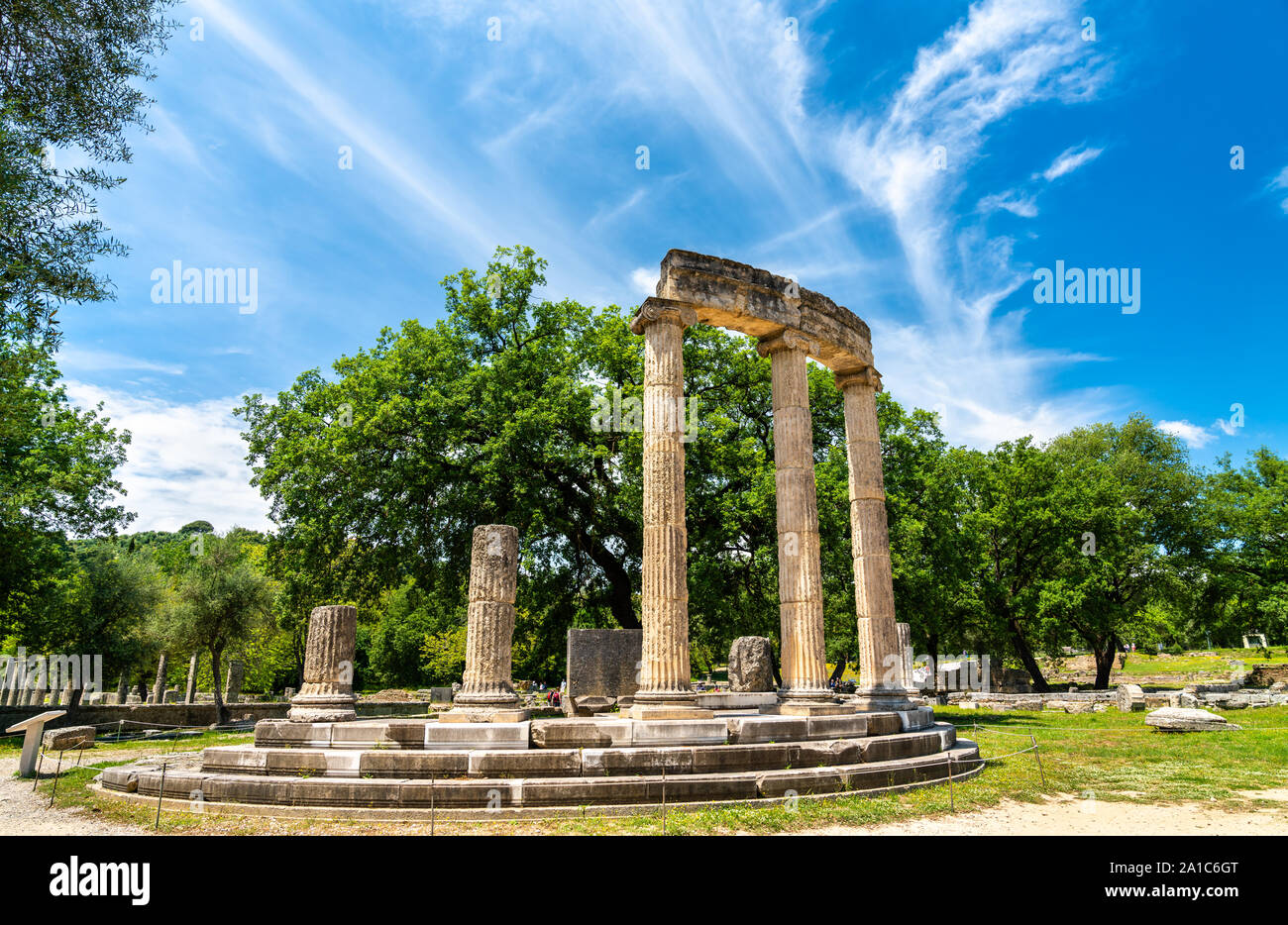 Il Philippeion ad Olimpia in Grecia Foto Stock