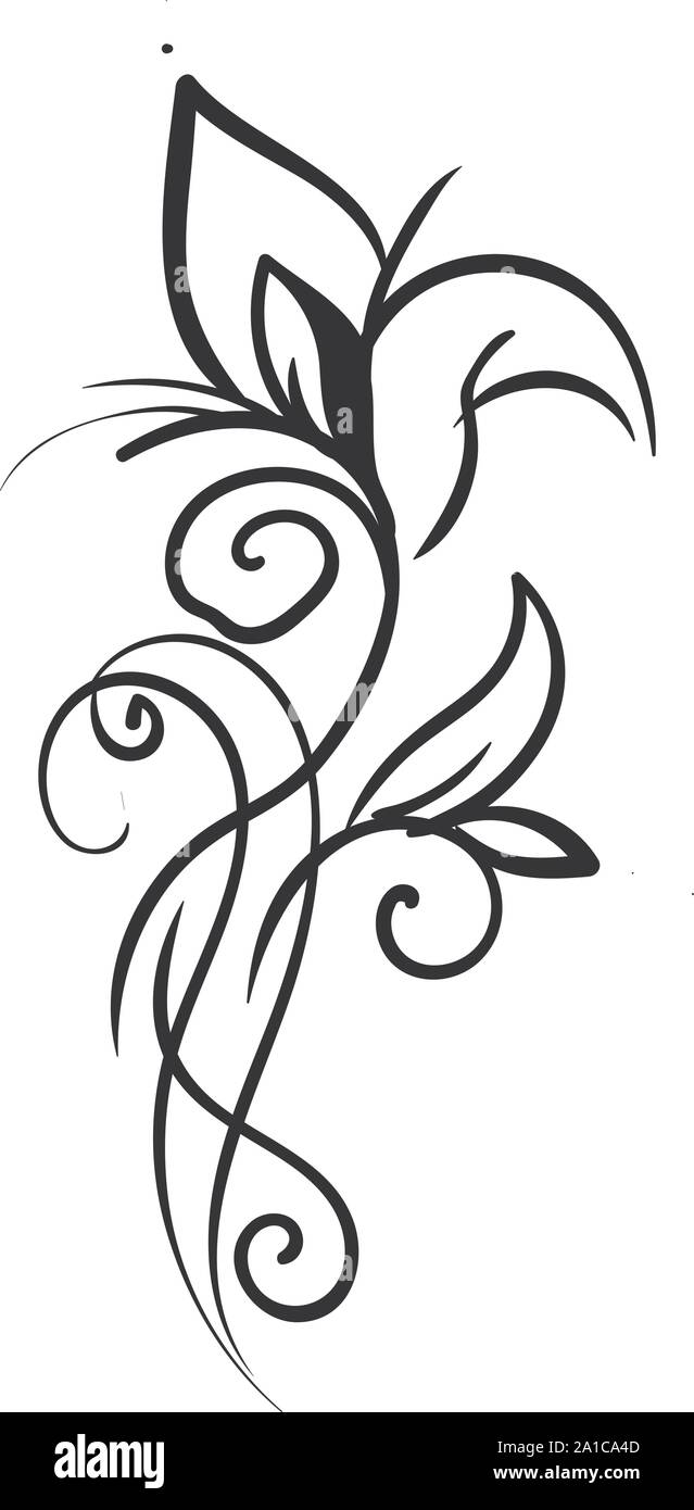 Fiore decorativo, illustrazione vettore su sfondo bianco. Illustrazione Vettoriale