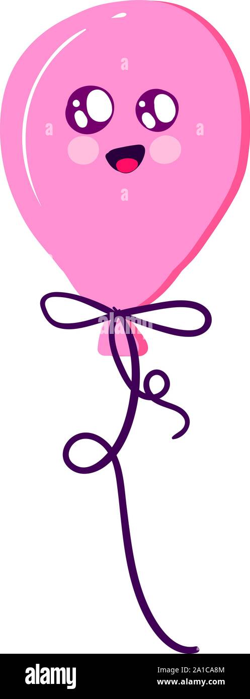 Carino palloncino, illustrazione, vettore su sfondo bianco. Illustrazione Vettoriale