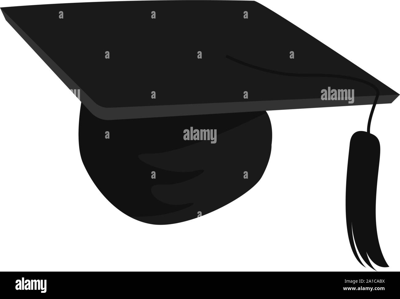 Tappo di graduazione, illustrazione vettore su sfondo bianco. Illustrazione Vettoriale