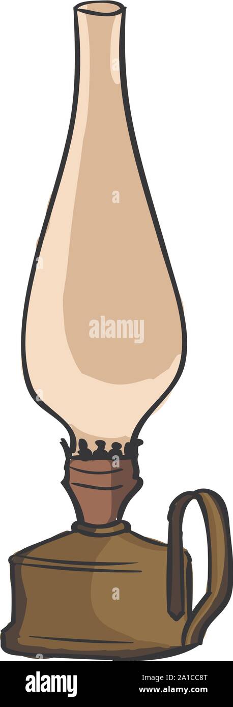 Lampada ad olio, illustrazione vettore su sfondo bianco. Illustrazione Vettoriale