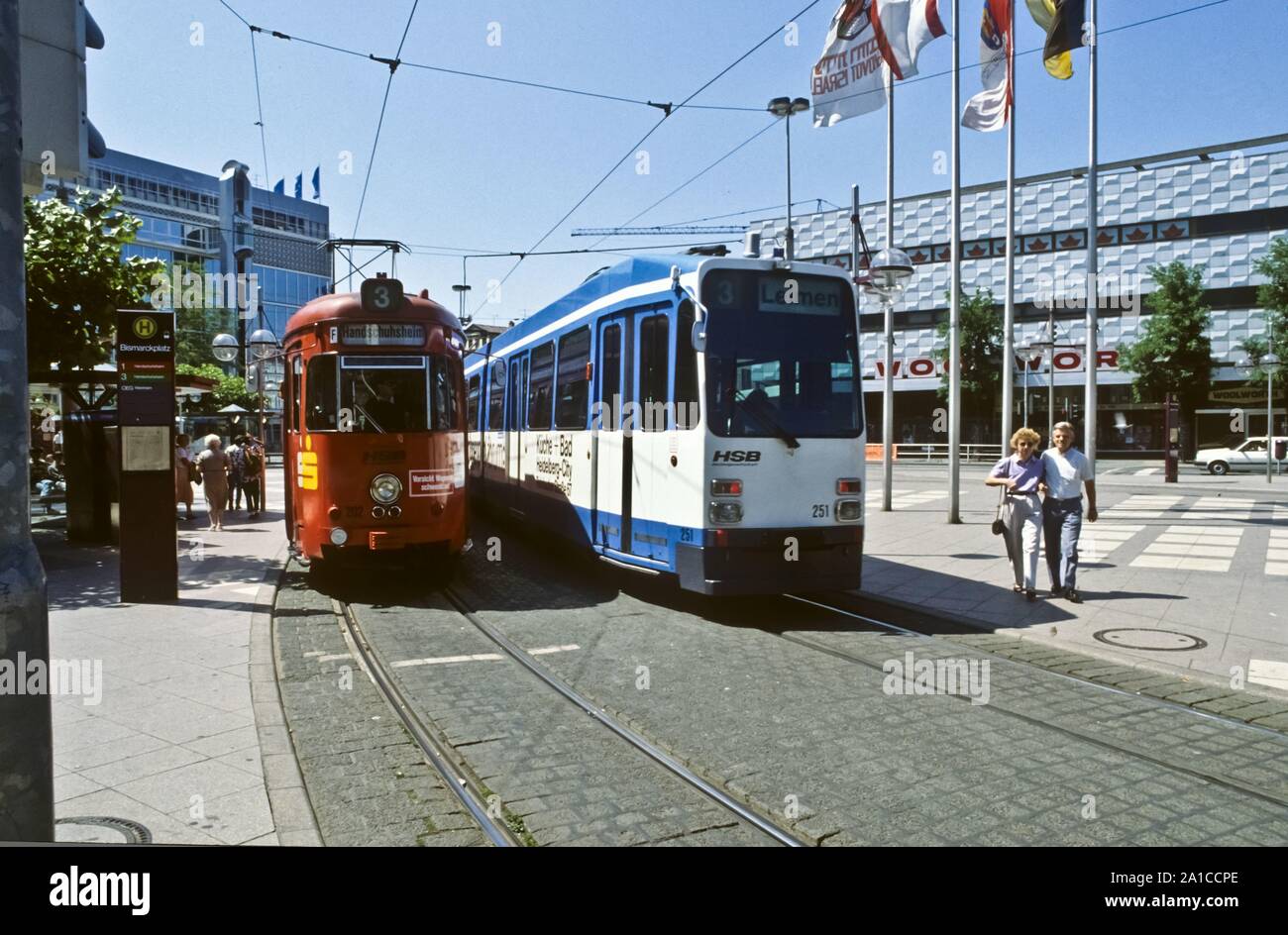 Heidelberg, Strassenbahn, historische Aufnahme Foto Stock