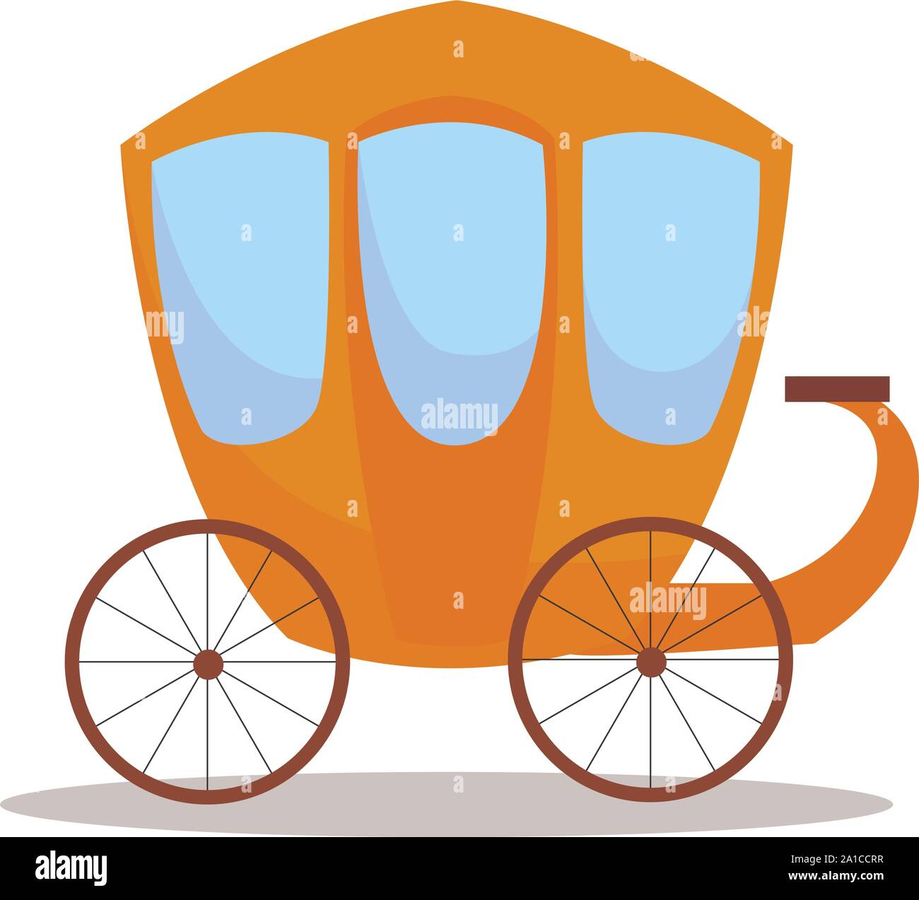 Carrozze dorate, illustrazione vettore su sfondo bianco. Illustrazione Vettoriale