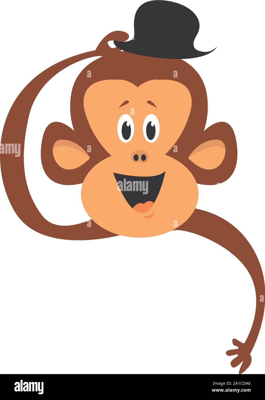 Scimmia con hat, illustrazione vettore su sfondo bianco. Illustrazione Vettoriale