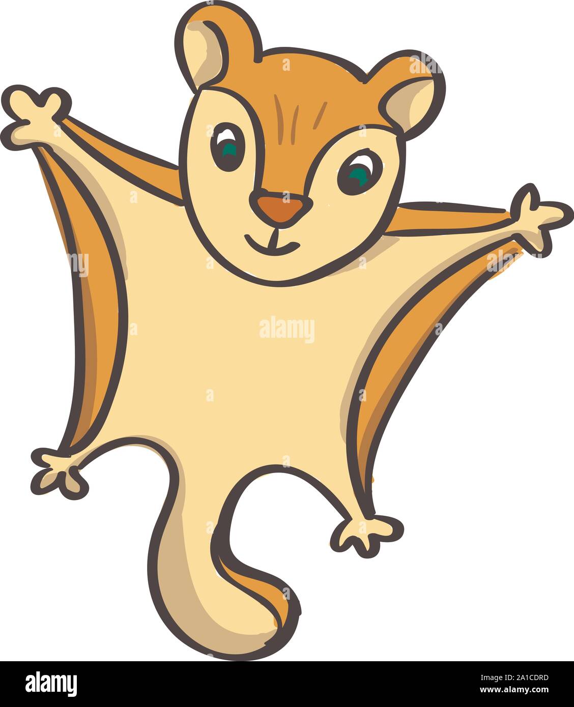 Lo scoiattolo volante, illustrazione vettore su sfondo bianco. Illustrazione Vettoriale