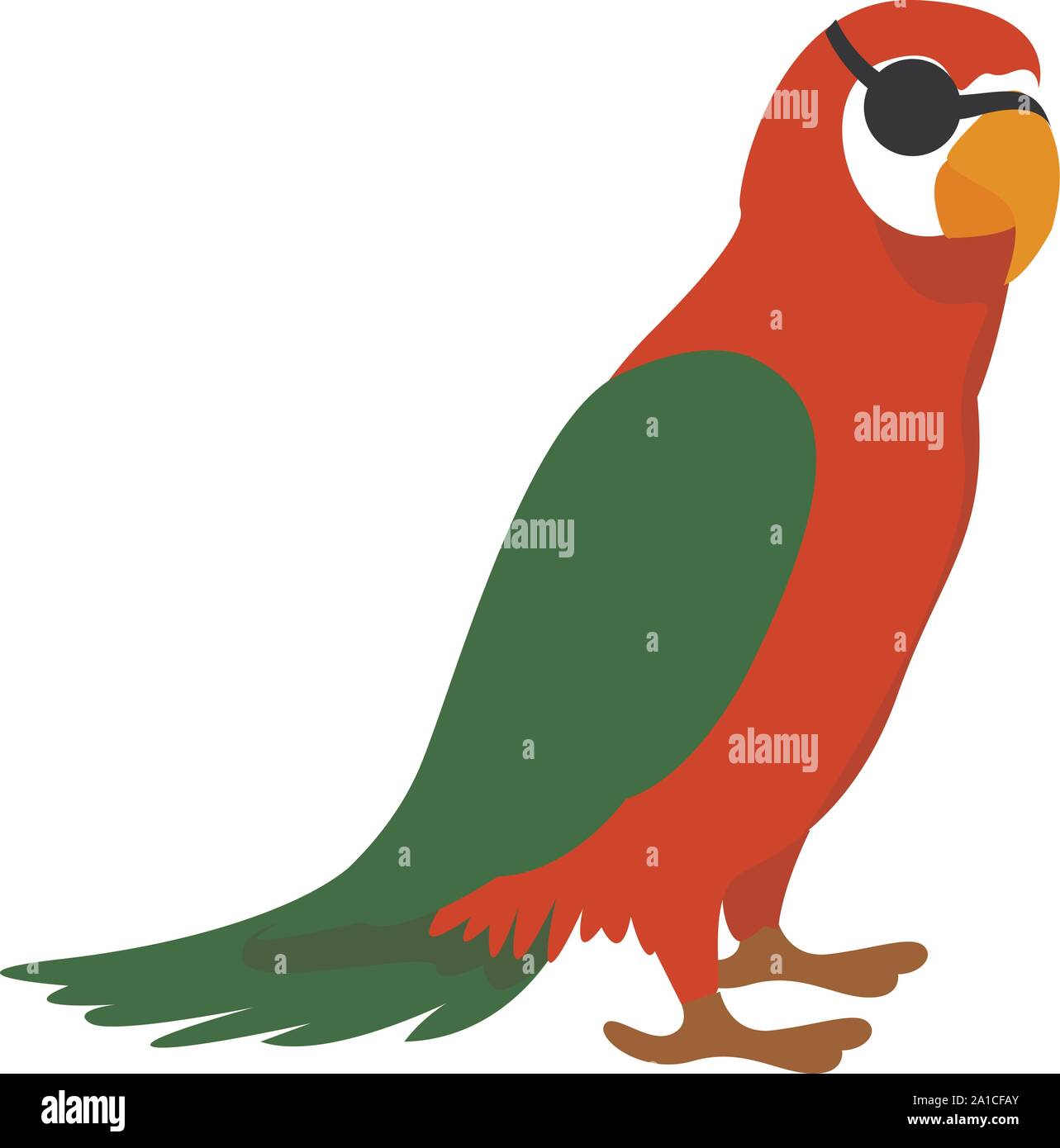 Pirate parrot, illustrazione, vettore su sfondo bianco. Illustrazione Vettoriale