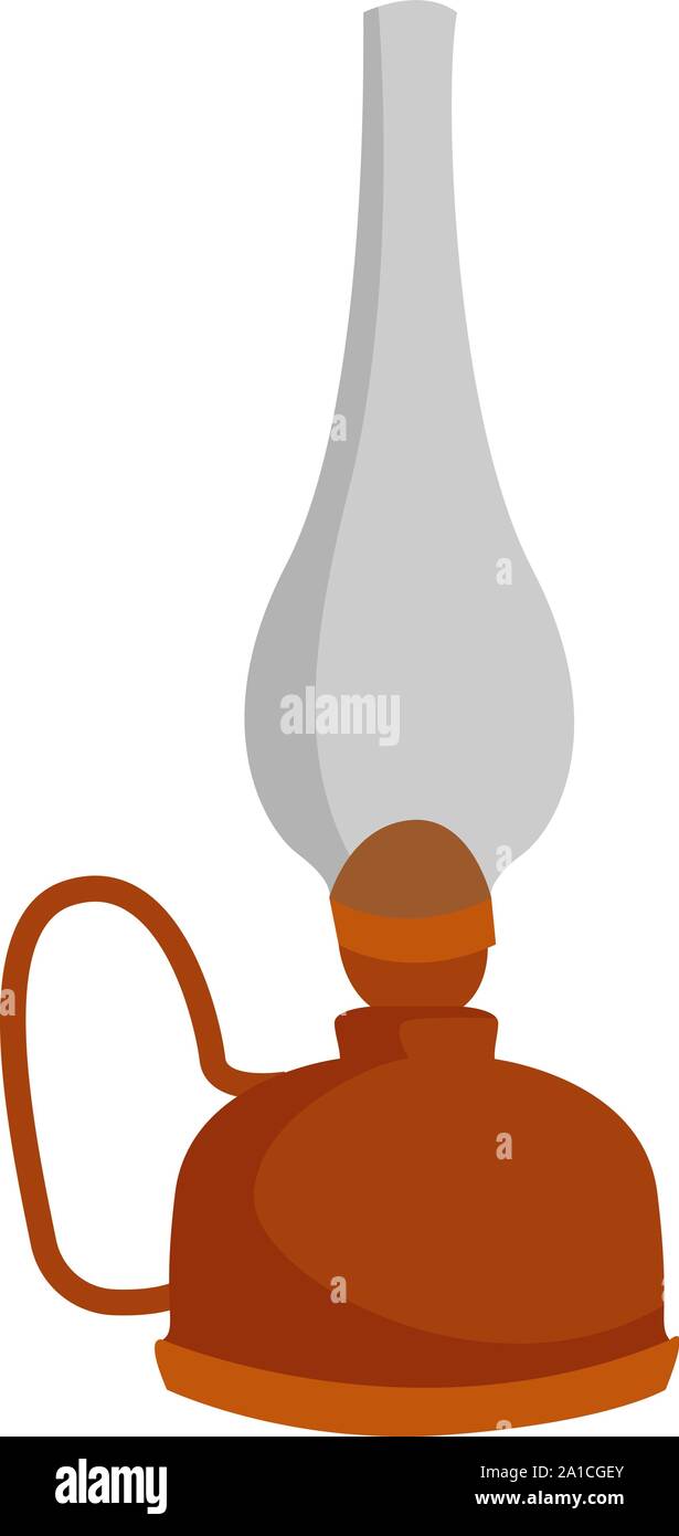 Lampada ad olio, illustrazione vettore su sfondo bianco. Illustrazione Vettoriale